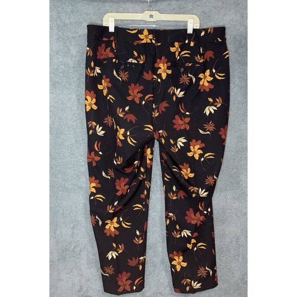 Eloquii Pants Womens 18 Black Floral Boho Office Chic Fall Workwear Indie Artsy - Picture 9 of 10